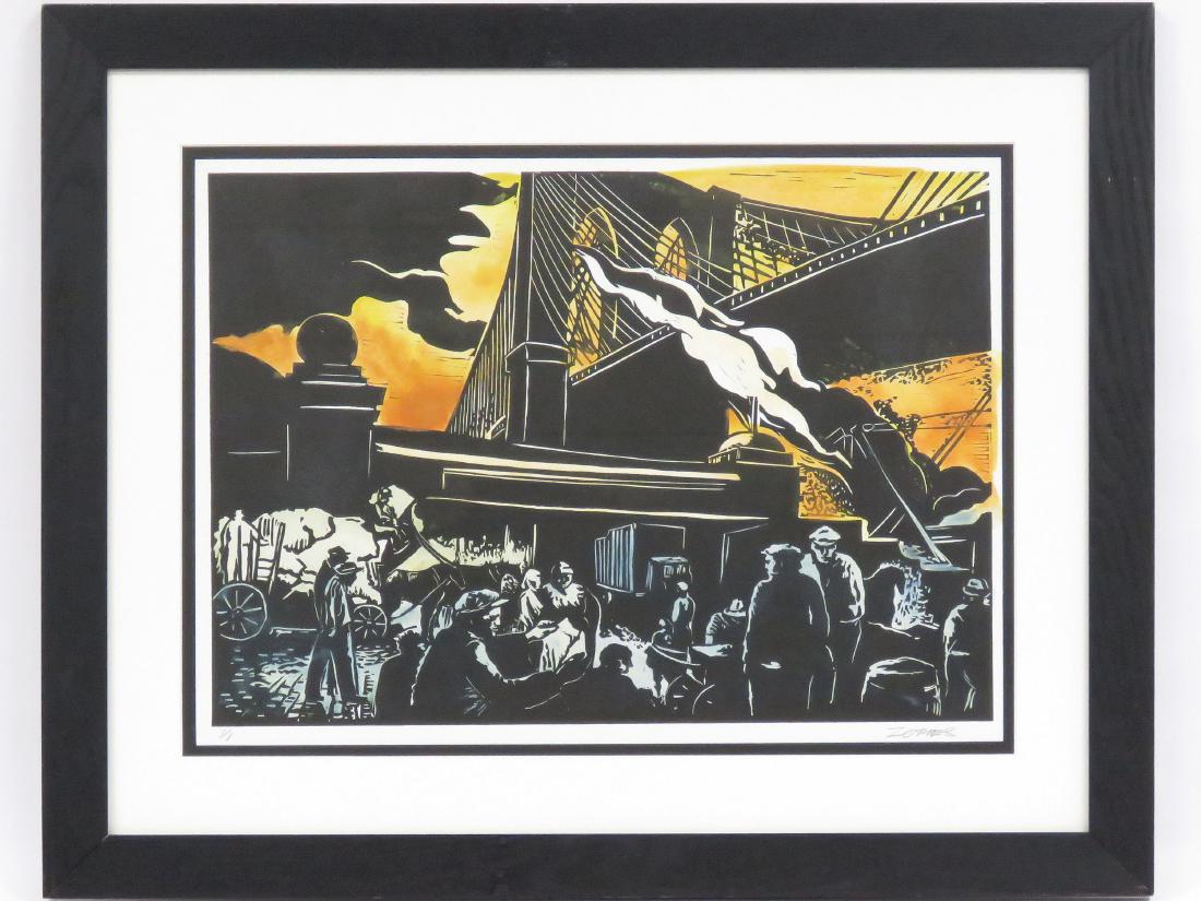 MILFORD ZORNES (AMERICAN 1908-2008), HAND COLORED (1 of 3)