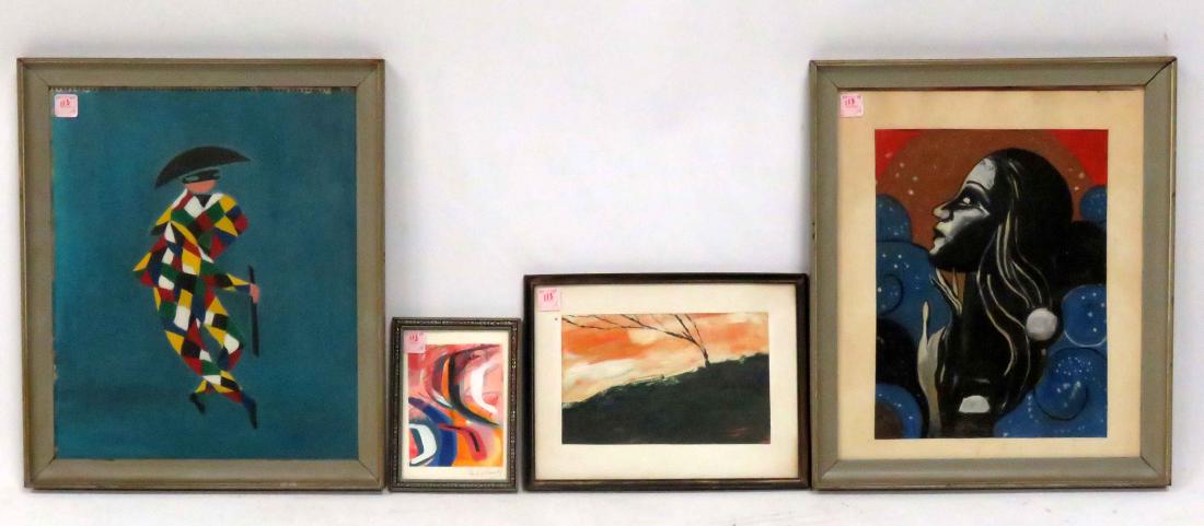 LOT (4) ASSORTED MODERNIST WORKS. VARIOUS SIZES (1 of 4)