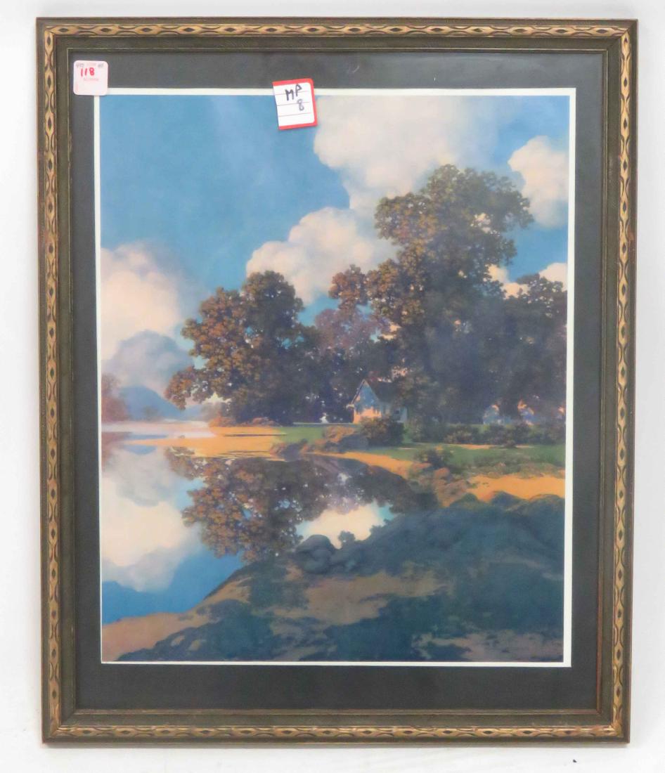 MAXFIELD PARRISH PRINT, "SHELFERING OAKS", 1960. FRAMED (1 of 1)