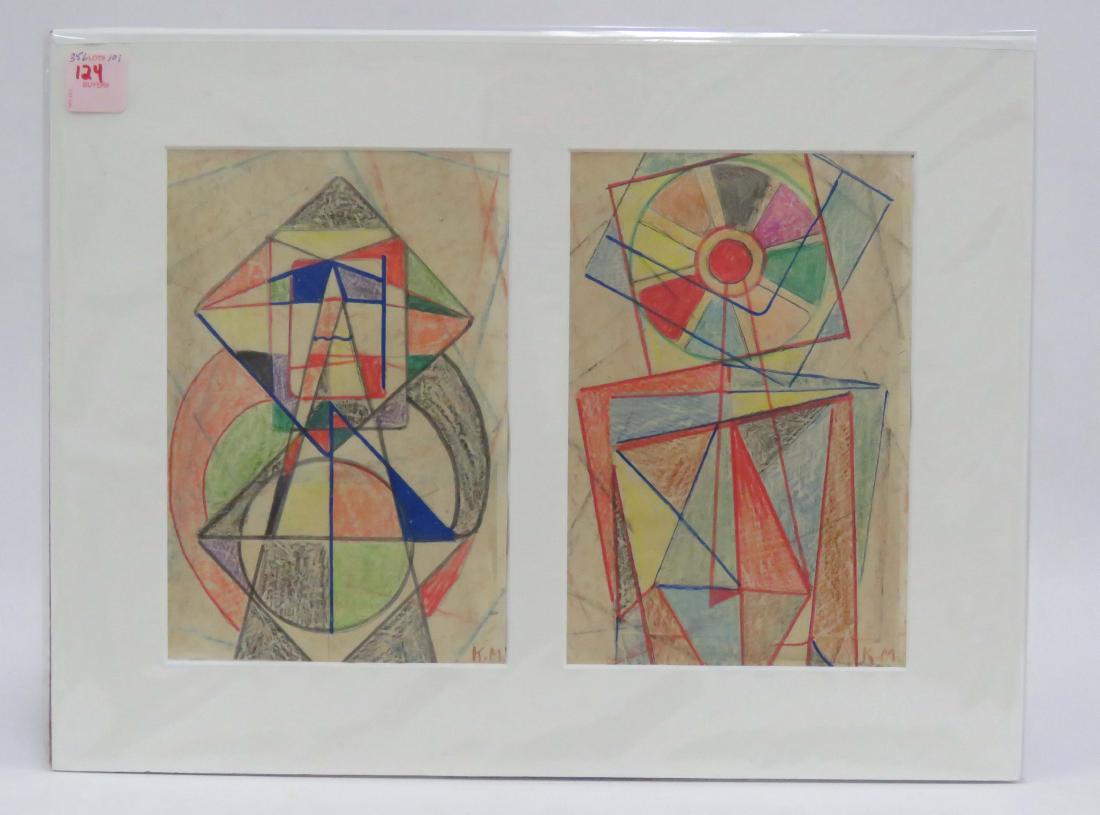 RUSSIAN SCHOOL (20TH CENTURY), LOT (2) COLORED PENCIL (1 of 2)