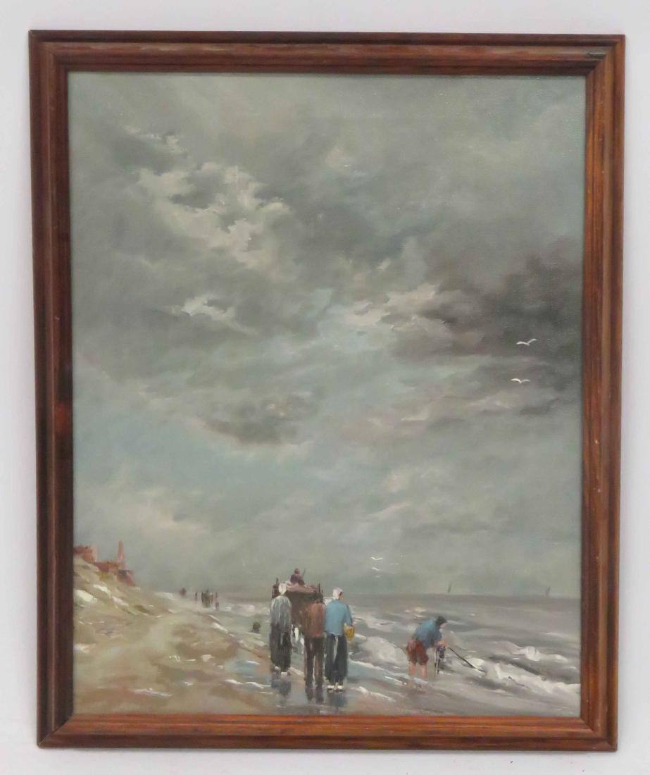 DANISH SCHOOL (20TH CENTURY), OIL ON CANVAS, FIGURES ON (1 of 2)