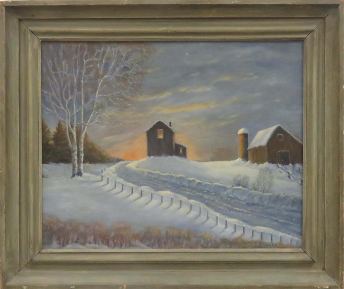 AMERICAN SCHOOL (20TH CENTURY), OIL ON PANEL, WINTER (1 of 3)