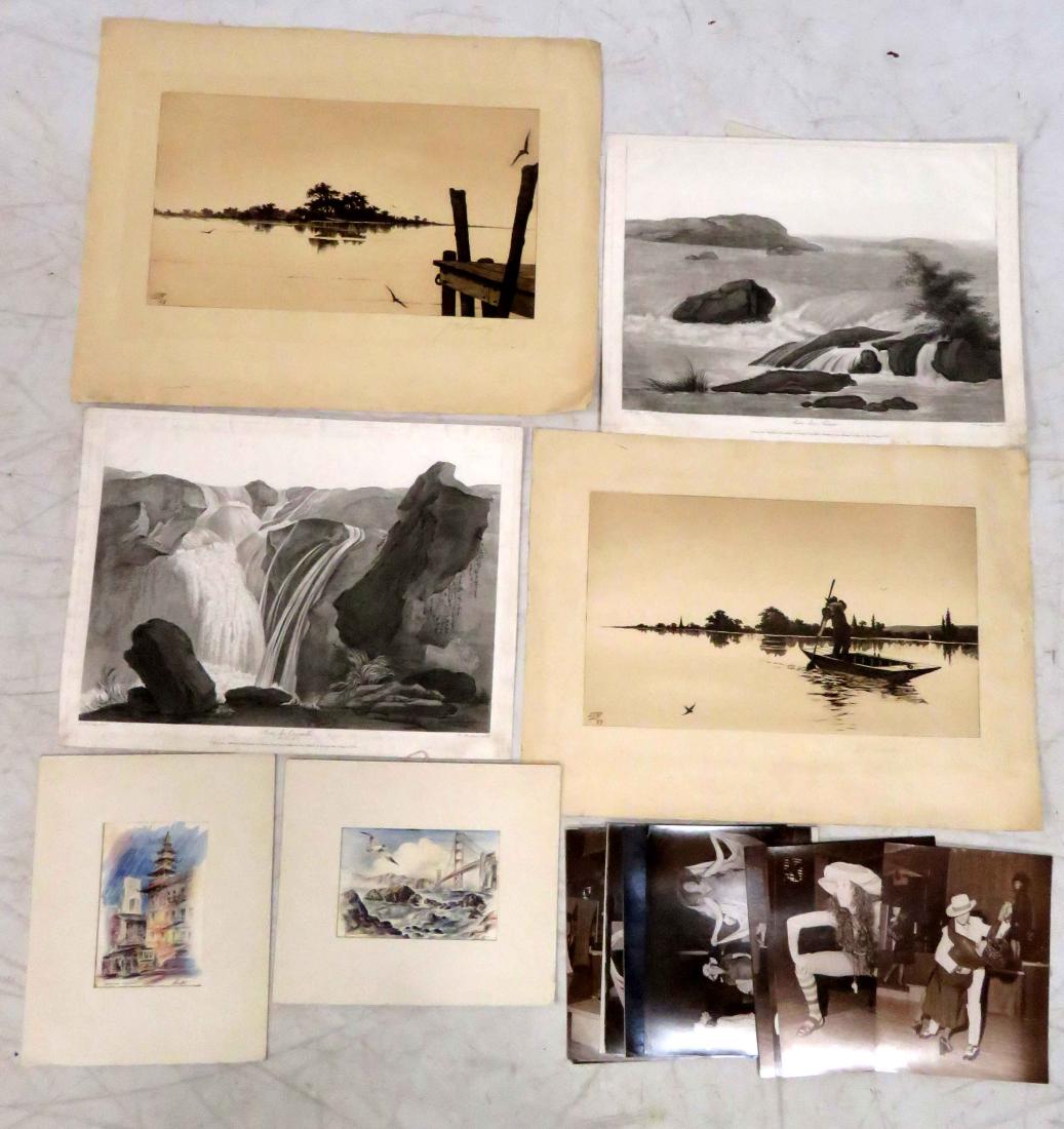 LOT ASSORTED WORKS ON PAPER INCLUDING PAIR FRENCH 18TH (1 of 4)