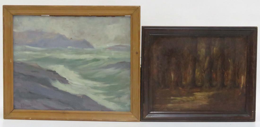 AMERICAN SCHOOL (20TH CENTURY), LOT (2) OIL ON CANVAS (1 of 2)