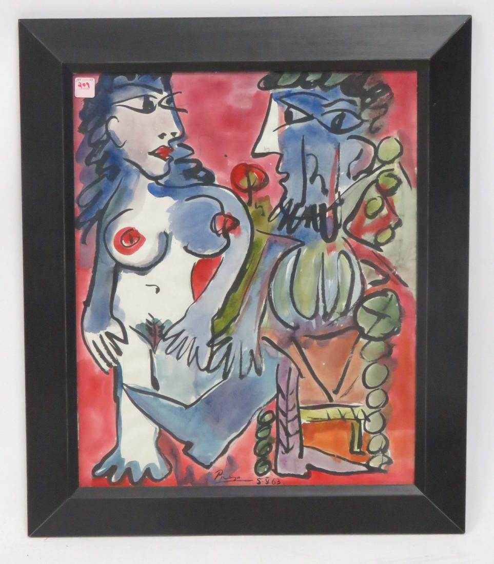 SPANISH SCHOOL (20TH CENTURY), WATERCOLOR, UNTITLED, (1 of 2)