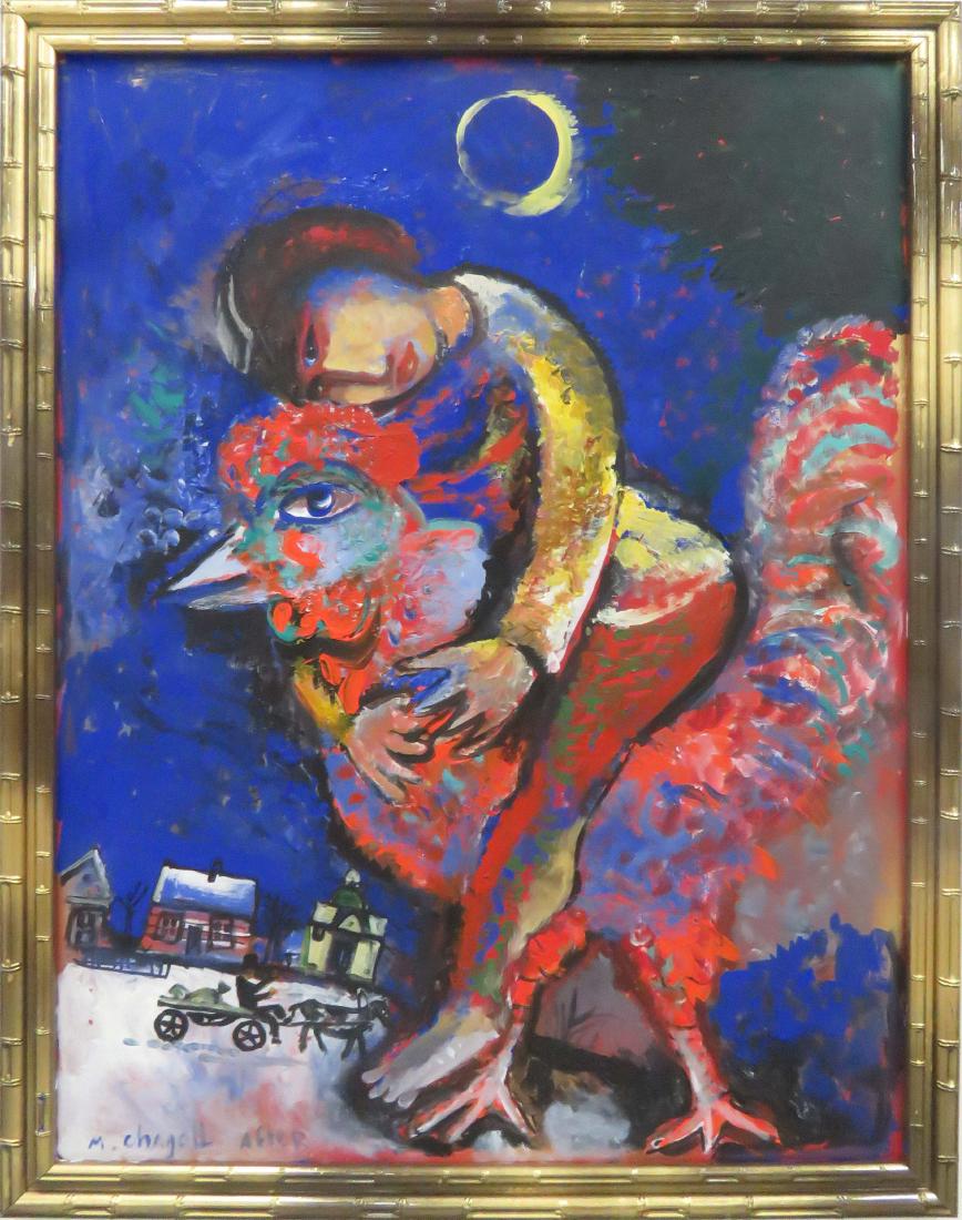 AFTER MARC CHAGALL, OIL ON ARTIST BOARD, UNTITLED, (1 of 2)
