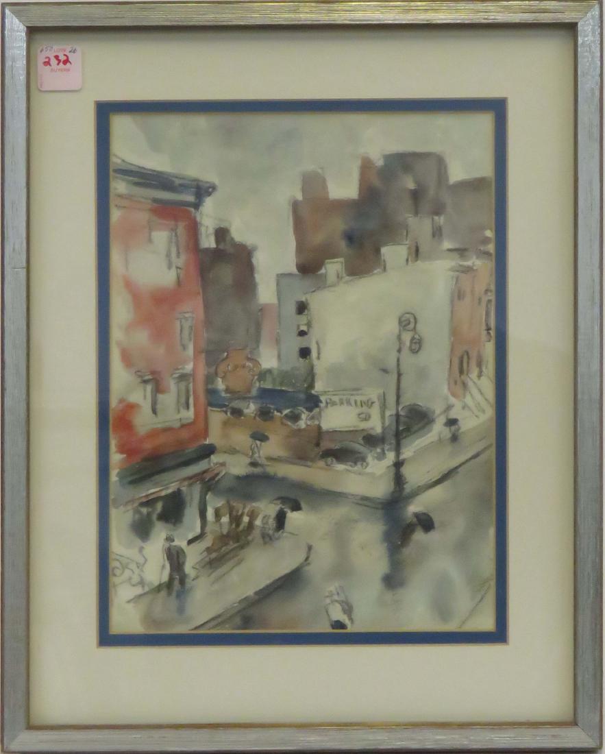 HILDA MILOCHE (AMERICAN 20TH CENTURY), WATERCOLOR, (1 of 3)