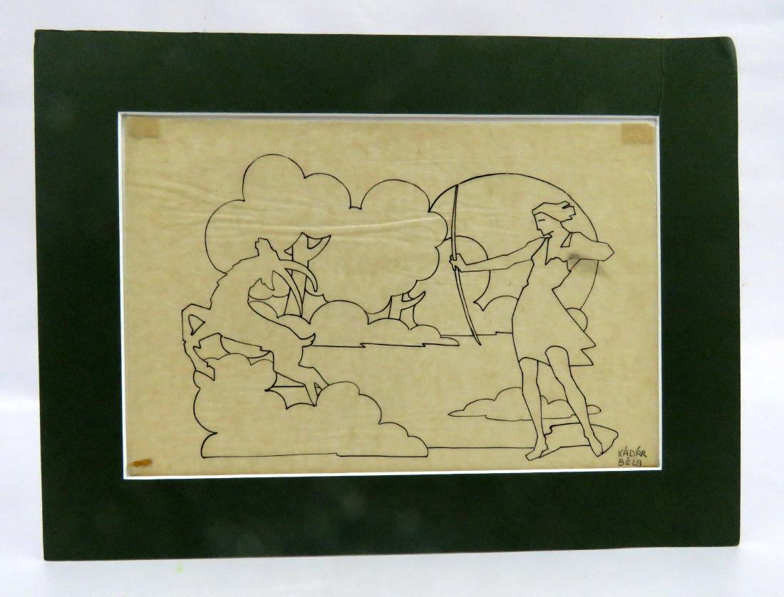 HUNGARIAN SCHOOL (20TH CENTURY), INK ON ONION SKIN (1 of 2)