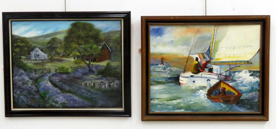 AMERICAN SCHOOL (20TH CENTURY), LOT (2) INCLUDING OIL (1 of 3)