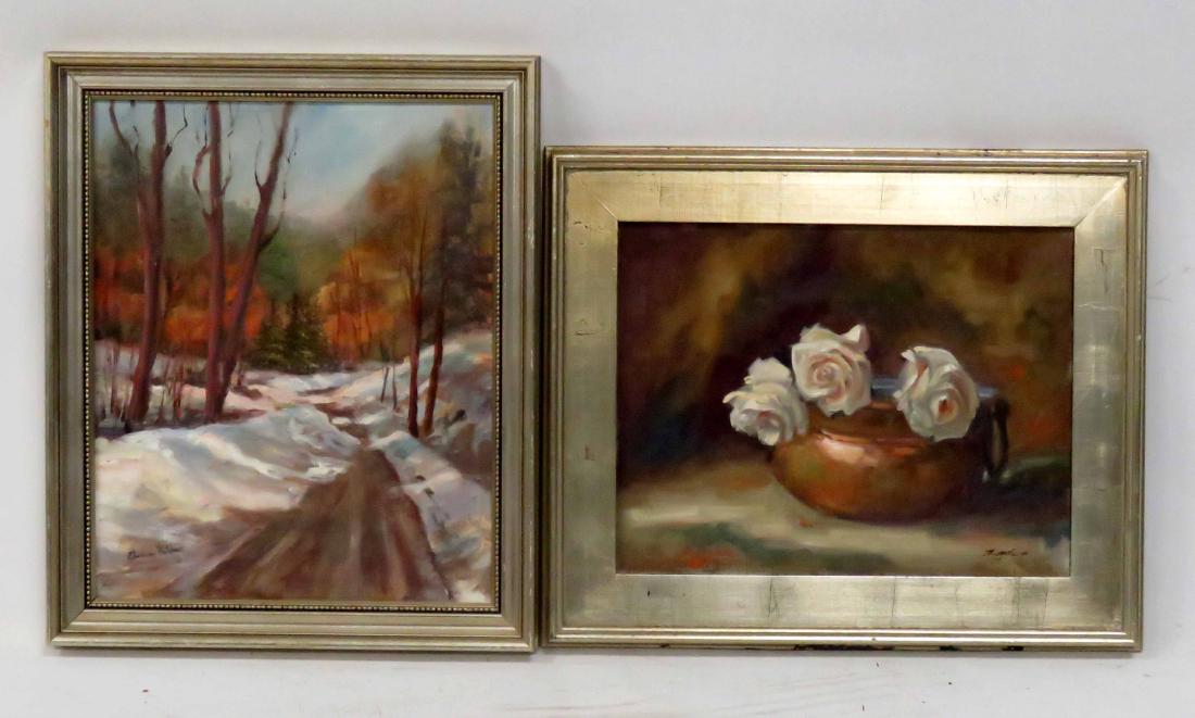 AMERICAN SCHOOL (20TH CENTURY), LOT (2) OIL ON CANVAS (1 of 2)