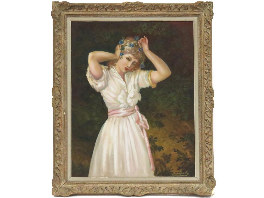 KRISTINA NEMETHY (AMERICAN 20TH CENTURY), OIL ON: KRISTINA NEMETHY (AMERICAN 20TH CENTURY), OIL ON CANVAS, YOUNG WOMAN, SIGNED. 30 X 24"; FRAMED 37 X 31"