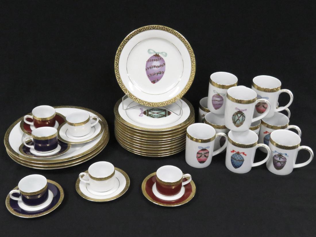 SET (39) GOLD BUFFET FABERGE EGG DECORATED PORCELAIN (1 of 7)
