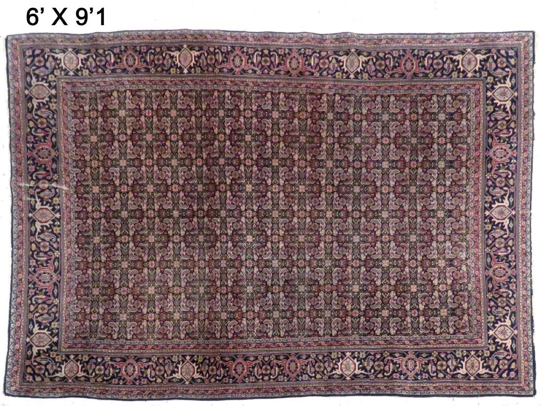 ANTIQUE SERABAND TABRIZ RUG. 6' X 9'1" (1 of 3)