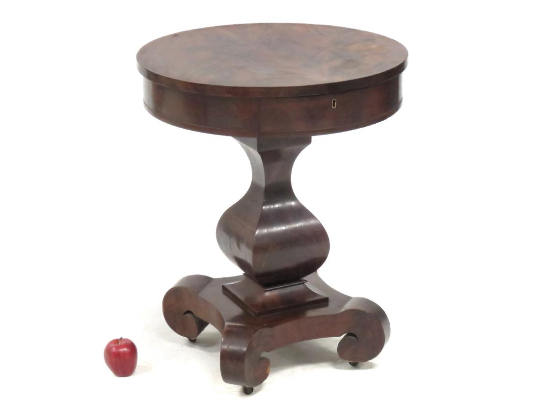EMPIRE MAHOGANY SINGLE-DRAWER STAND, 19TH CENTURY. (1 of 3)