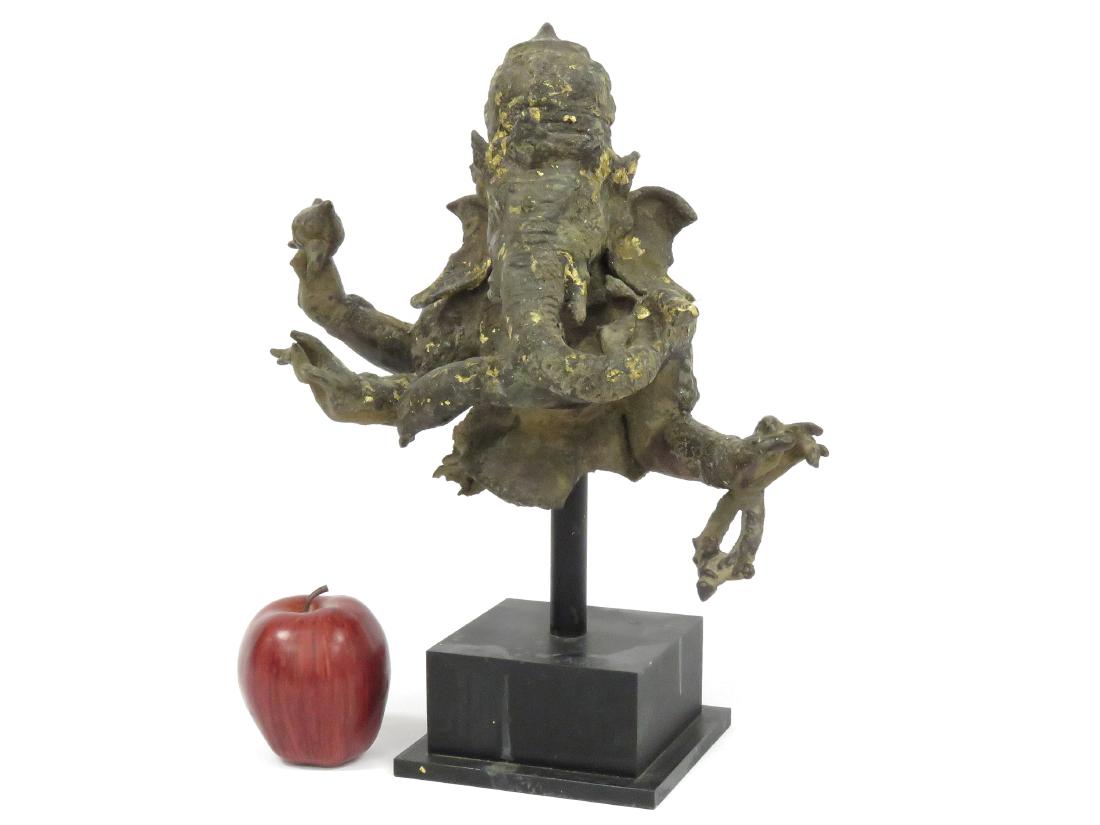 INDIAN BRONZE GANESH FRAGMENT. HEIGHT 11" WITH STAND (1 of 4)