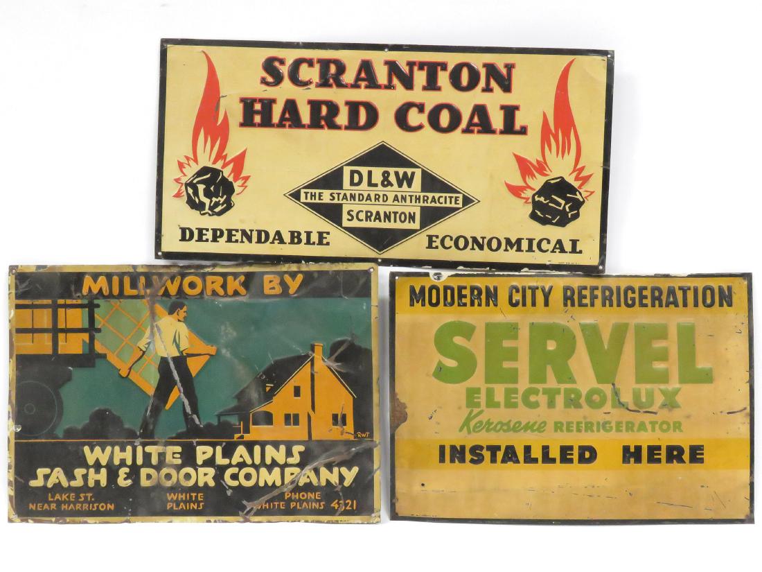 LOT (3) VINTAGE STAMPED STEEL SIGNS INCLUDING "SCRANTON (1 of 1)