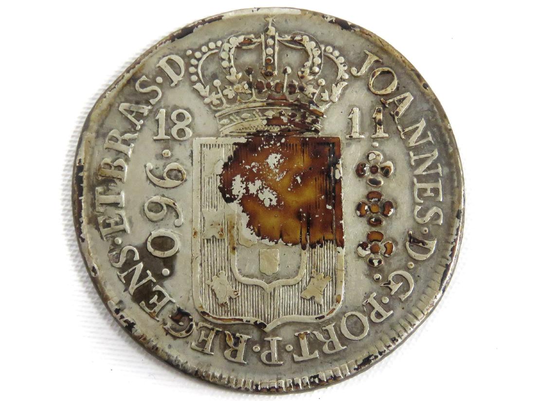 1811 PORTUGAL SILVER 960 REIS COIN: 1811 PORTUGAL SILVER 960 REIS COIN
