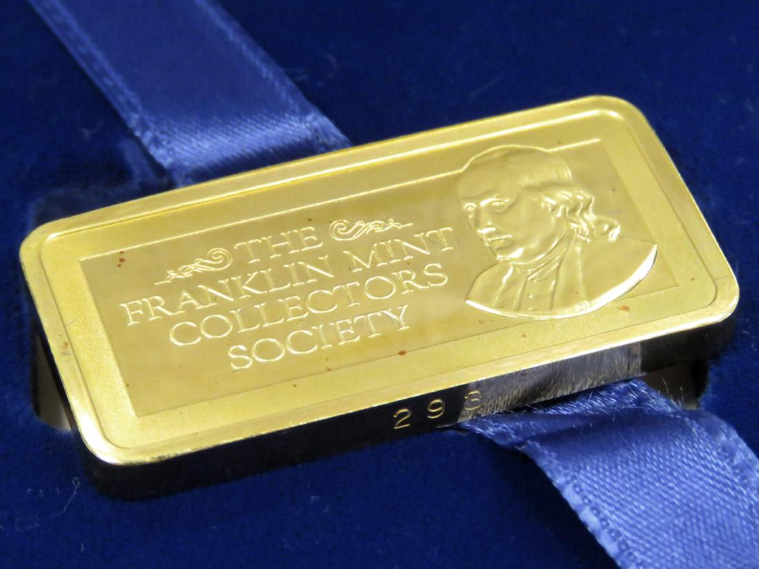 FRANKLIN MINT 1000 GRAIN GOLD INGOT (64.79 GRAMS) (1 of 4)