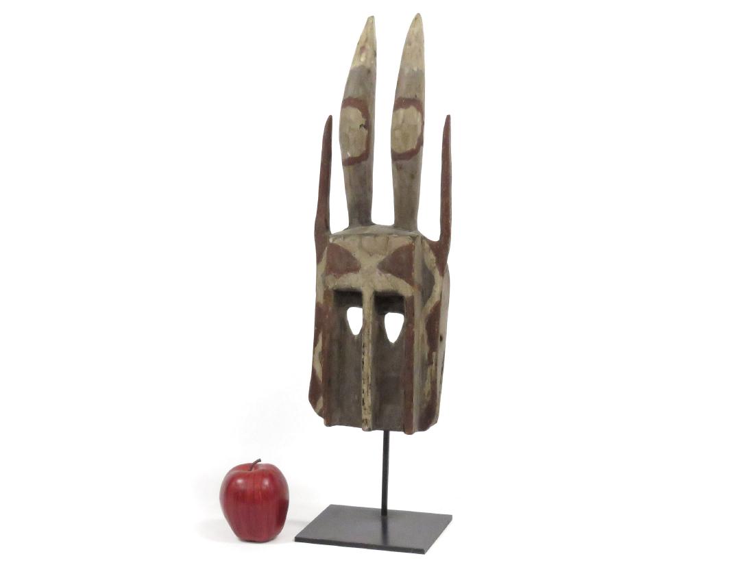 DOGON, MALI, CARVED AND PAINTED HORNED MASK. HEIGHT 18 (1 of 2)