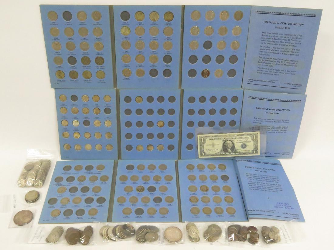 LOT APPROXIMATELY (355) ASSORTED US COINS, CURRENCY AND (1 of 1)