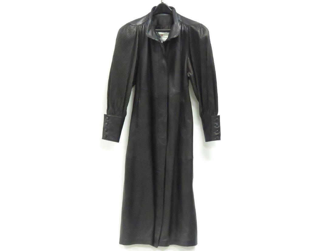 CHARLES JOURDAN LEATHER FULL LENGTH COAT. SIZE SMALL (1 of 4)