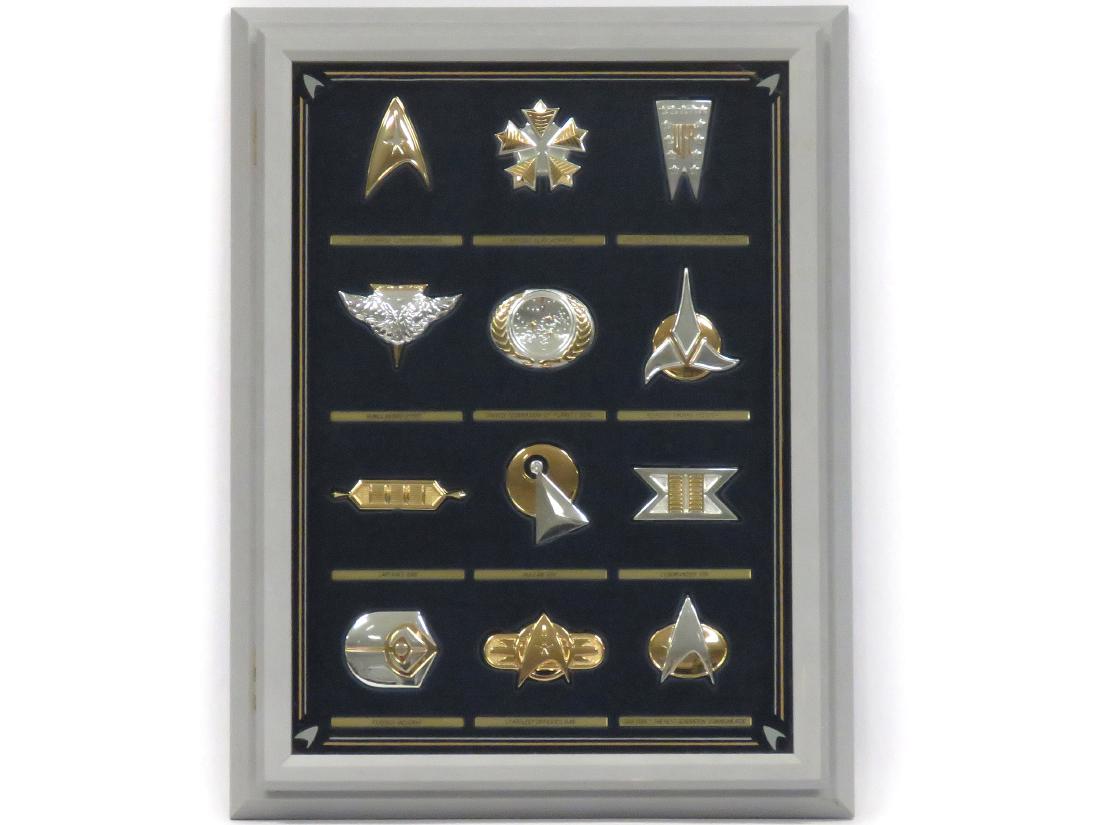 SET (12) STAR TREK STERLING SILVER INSIGNIA BADGES WITH (1 of 5)