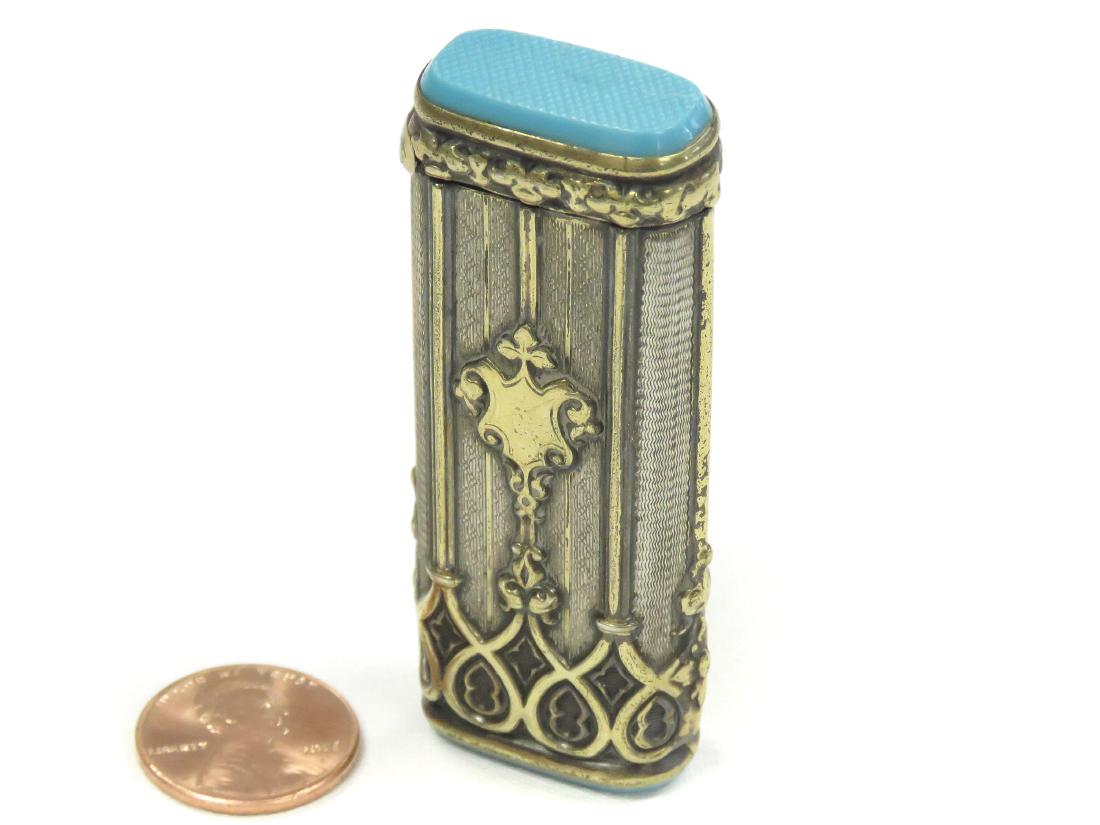 ANTIQUE CONTINENTAL GILT SILVER MATCH SAFE/STRIKE, (1 of 5)