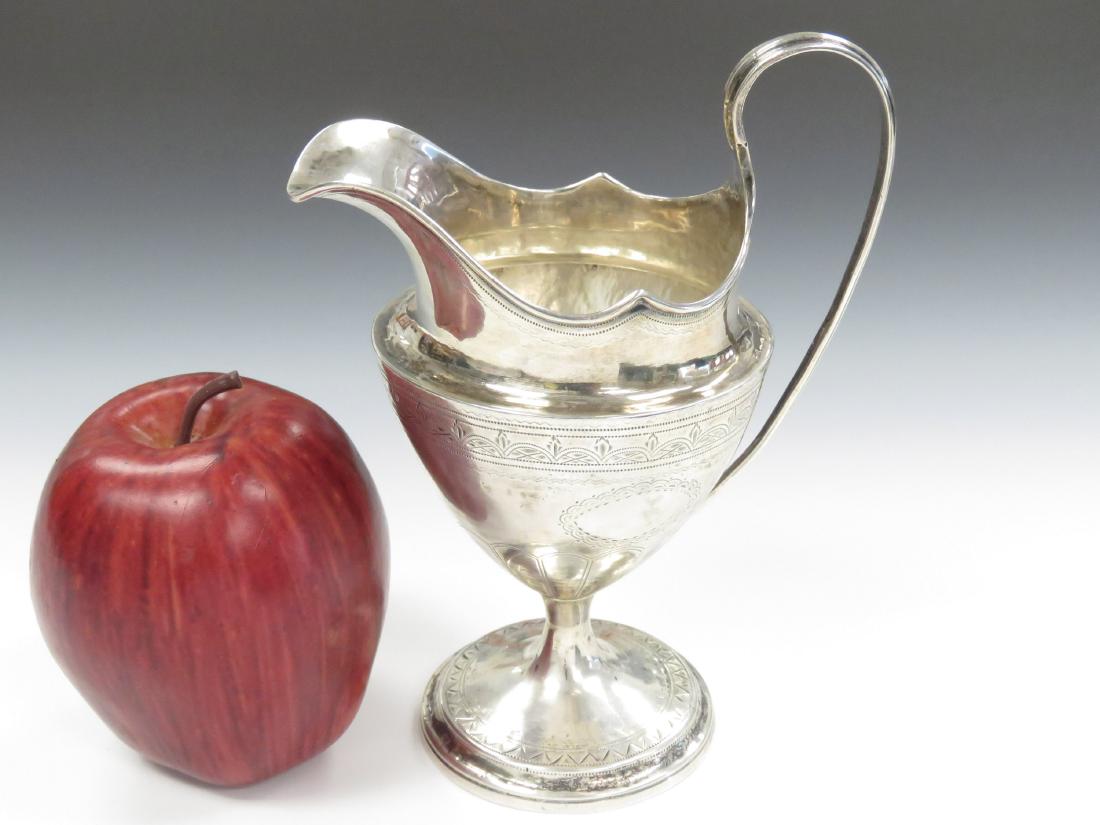 DUBLIN STERLING CREAMER, SIGNED GEORGE WHEATLEY 1797. (1 of 3)