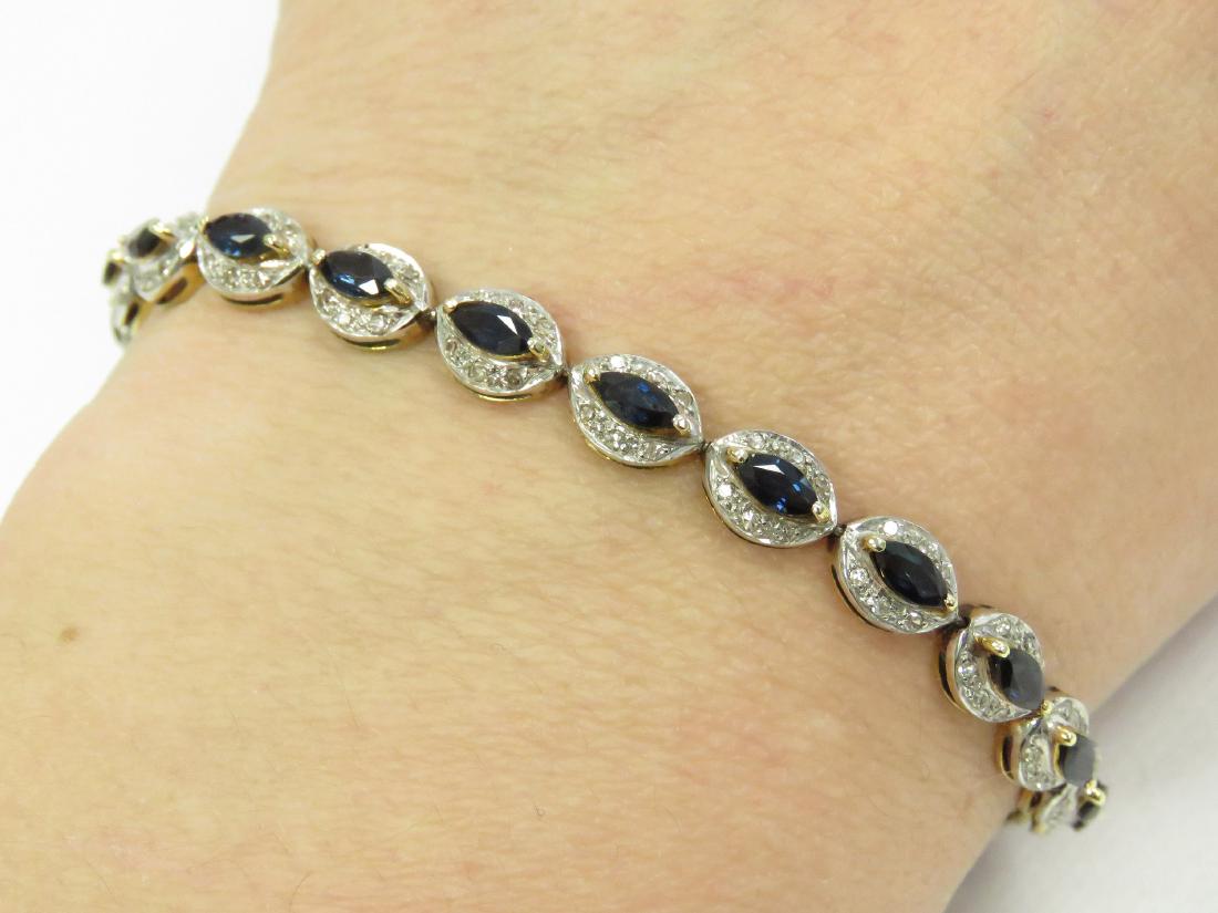 585 YELLOW AND WHITE GOLD, SAPPHIRE AND SINGLE-CUT (1 of 2)