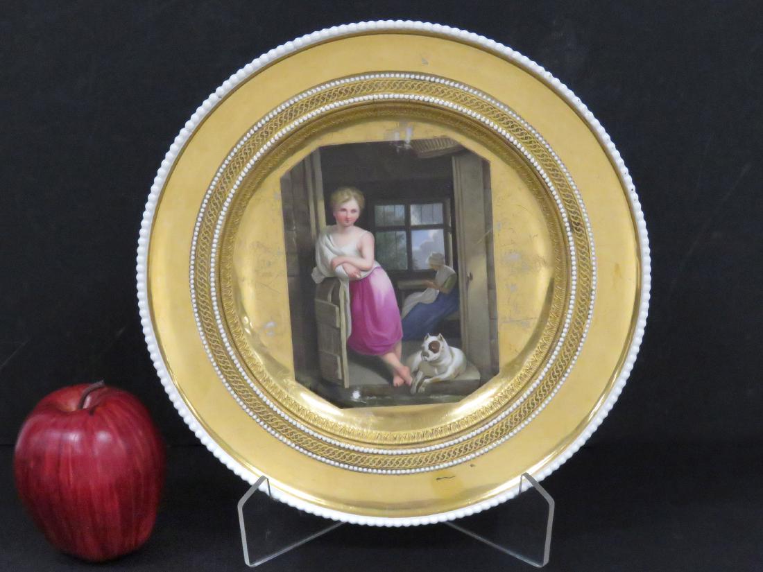 KPM GILT DECORATED PORCELAIN PORTRAIT PLATE, SIGNED. (1 of 4)