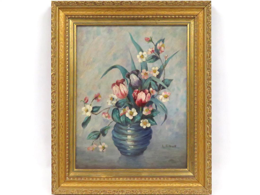 AMERICAN SCHOOL (20TH CENTURY), OIL ON CANVAS, TULIPS (1 of 3)
