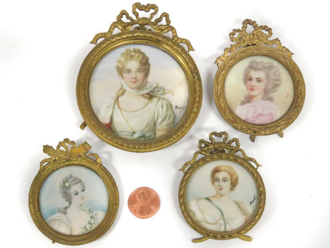 LOT (4) MINIATURE PORTRAITS, 19/20TH CENTURY, SIGNED. (1 of 4)