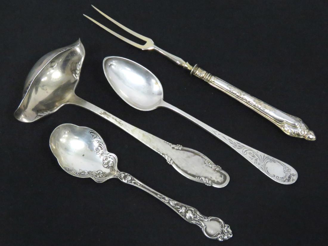 LOT (4) STERLING AND SILVER GRAVY AND SPOONS INCLUDING (1 of 1)