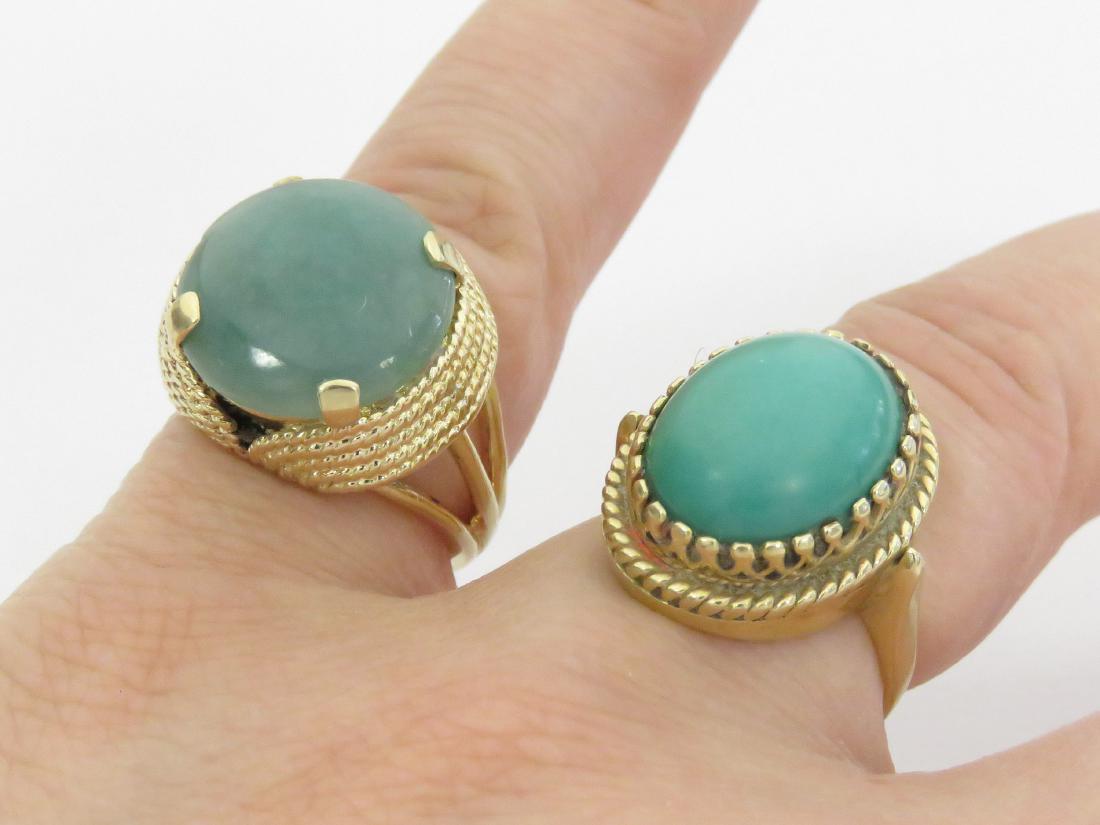 LOT (2) 14K YELLOW GOLD RINGS INCLUDING TURQUOISE AND (1 of 4)