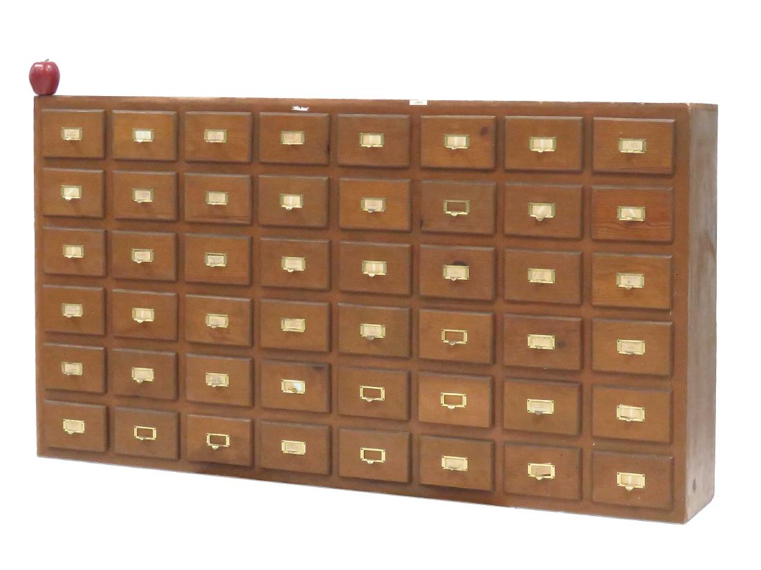 PINE 48-DRAWER CABINET. HEIGHT 36"; WIDTH 66"; DEPTH (1 of 2)
