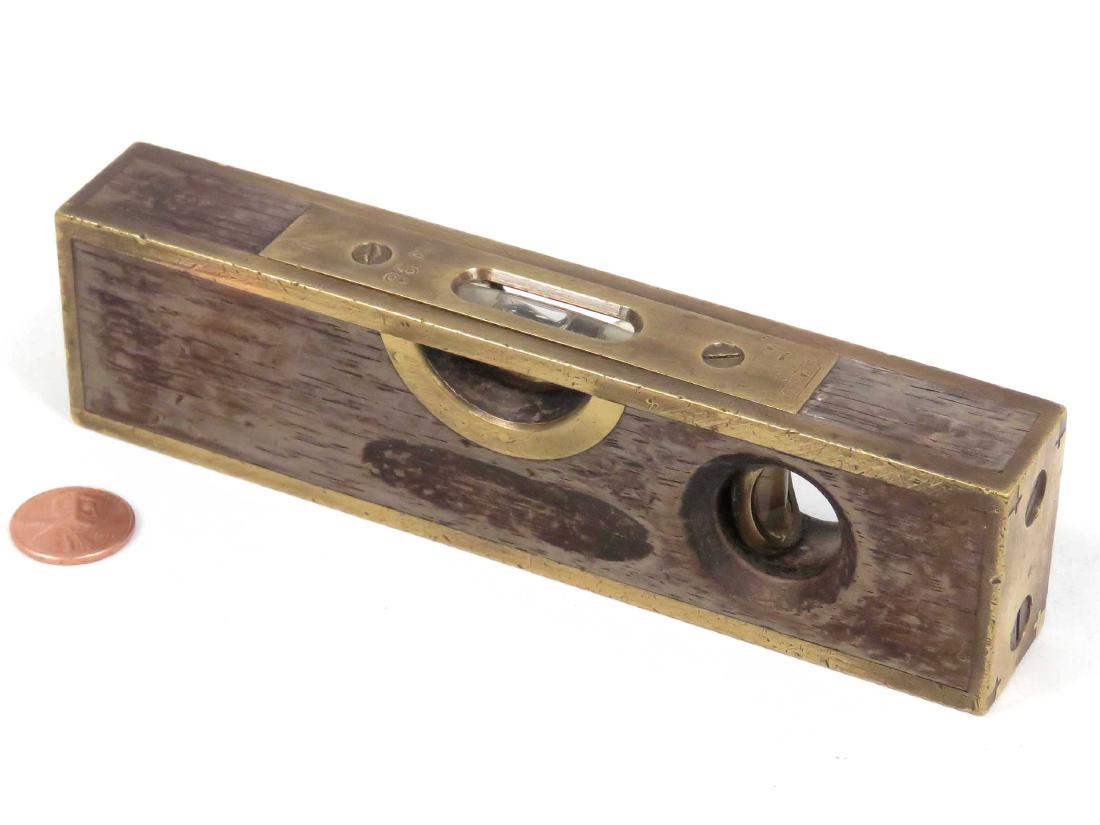 VINTAGE STANLEY #98, 6" BRASS BOUND ROSEWOOD LEVEL, (1 of 3)