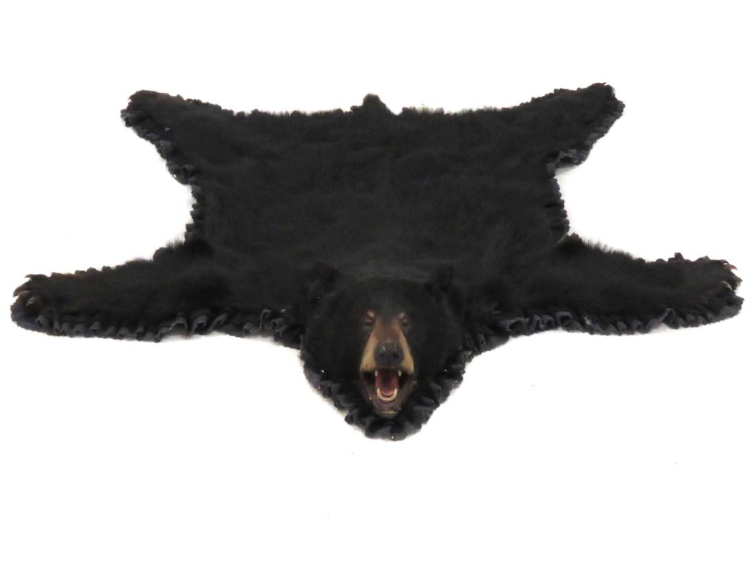 NORTH AMERICAN BLACK BEAR SKIN RUG WITH HEAD AND CLAWS. (1 of 3)