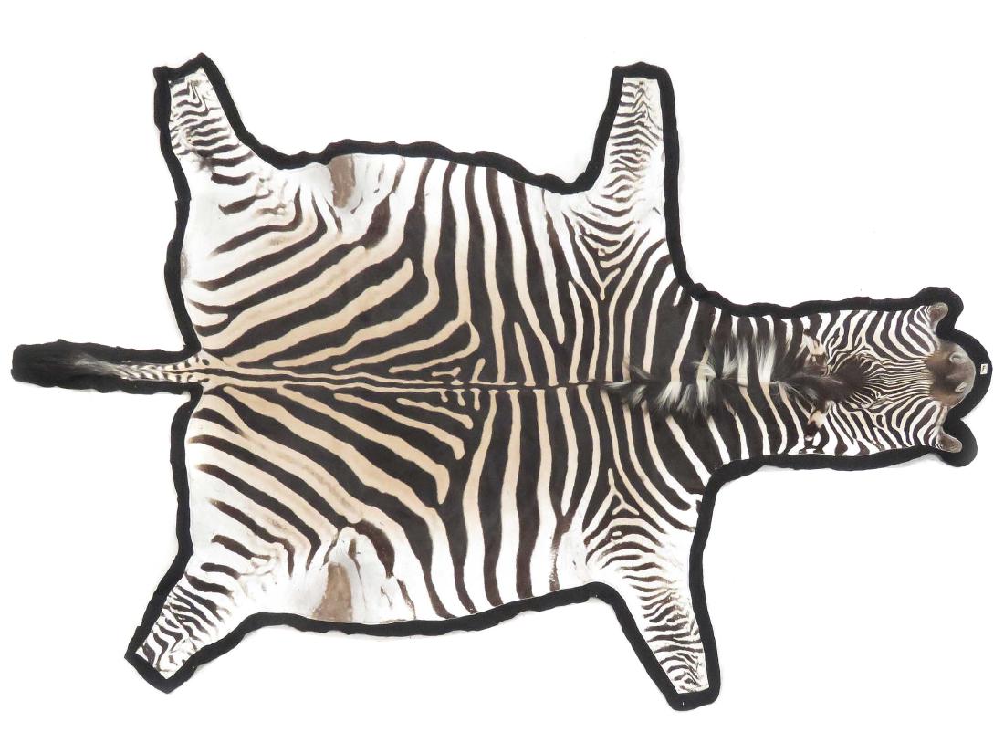 ZEBRA SKIN RUG. 10' X 6'7" (1 of 4)