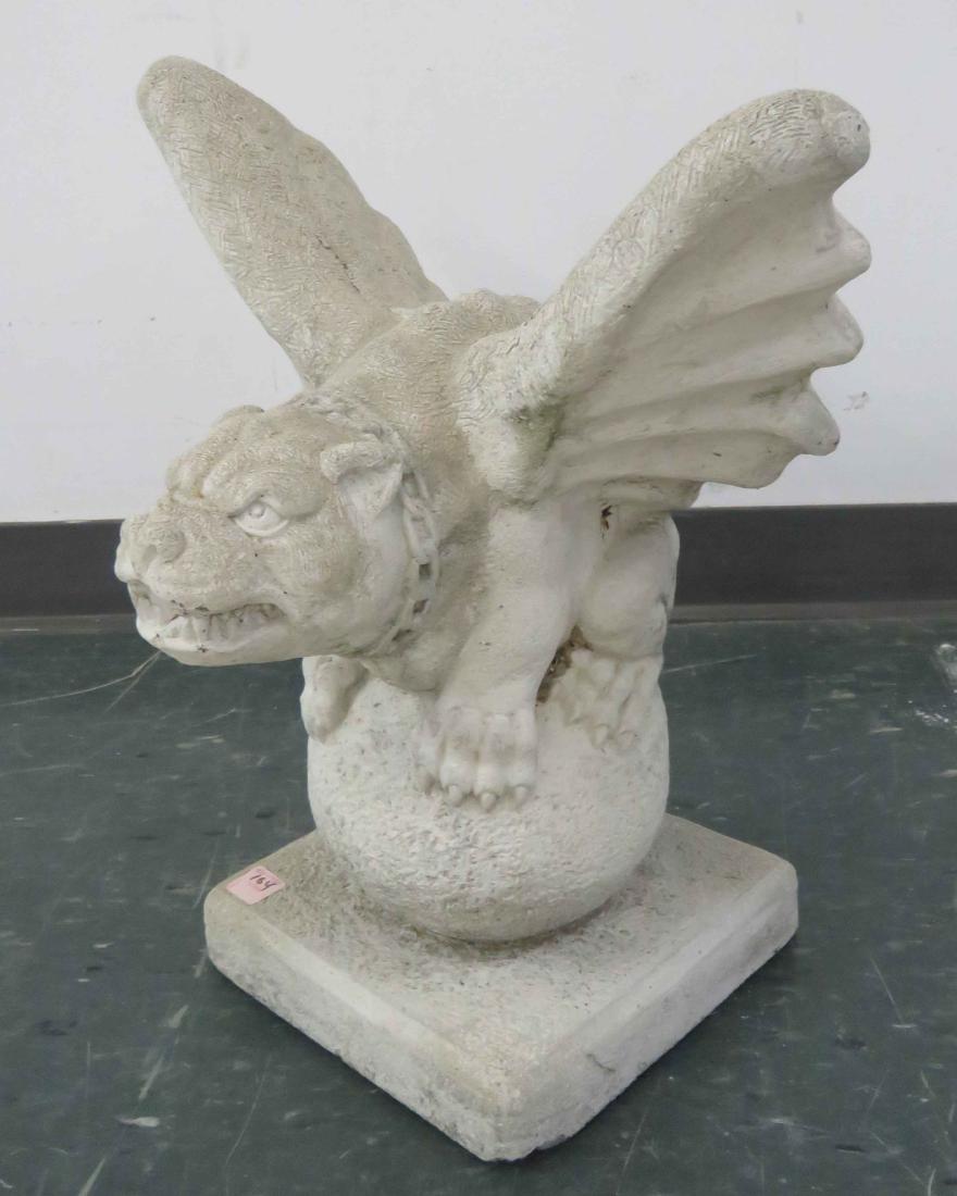 CAST STONE GARGOYLE. HEIGHT 20" (1 of 2)