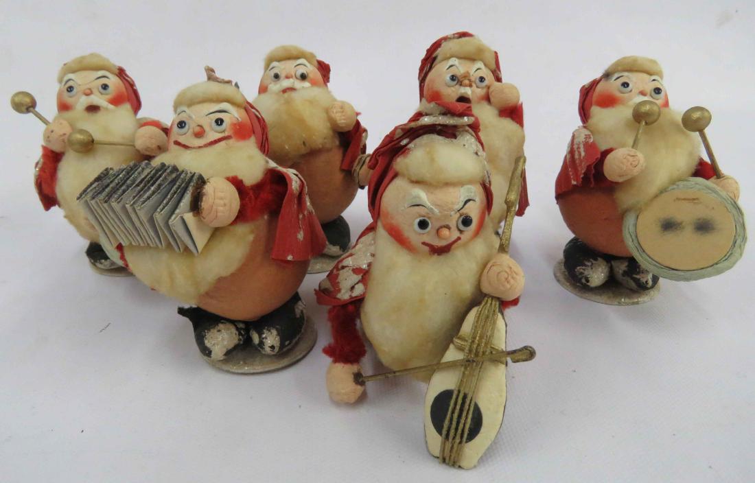 LOT (6) VINTAGE FRENCH PAPIER MACHE "SANTA BAND". (1 of 1)