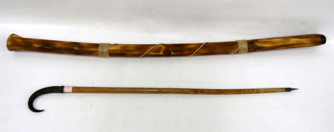 LOT (2) INCLUDING DIDGERIDOO AND HORN HANDLED WALKING (1 of 4)