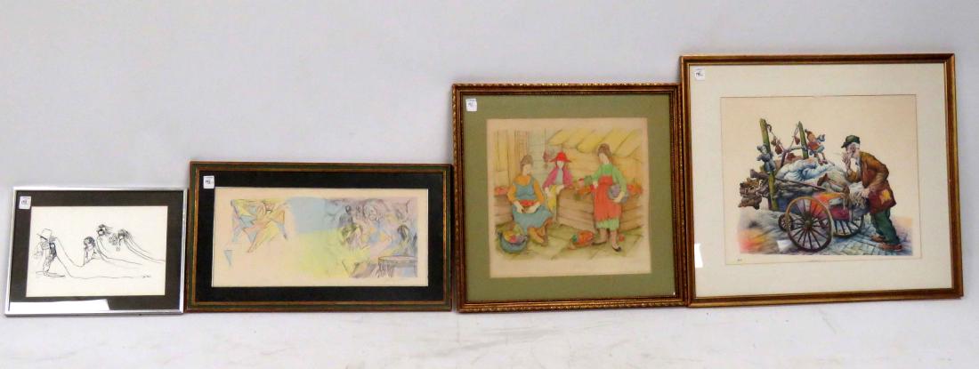 LOT (4) FRAMED LITHOGRAPHS, 1/SIGNED BARRETT. VARIOUS (1 of 5)