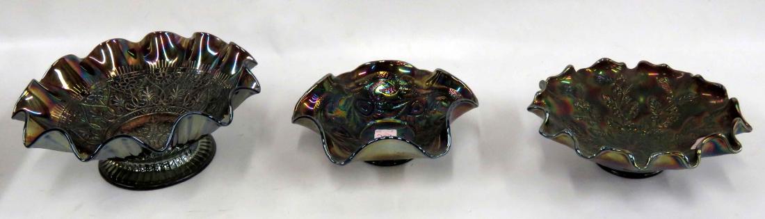 LOT (3) ASSORTED FENTON CARNIVAL GLASS FLUTED EDGE (1 of 1)