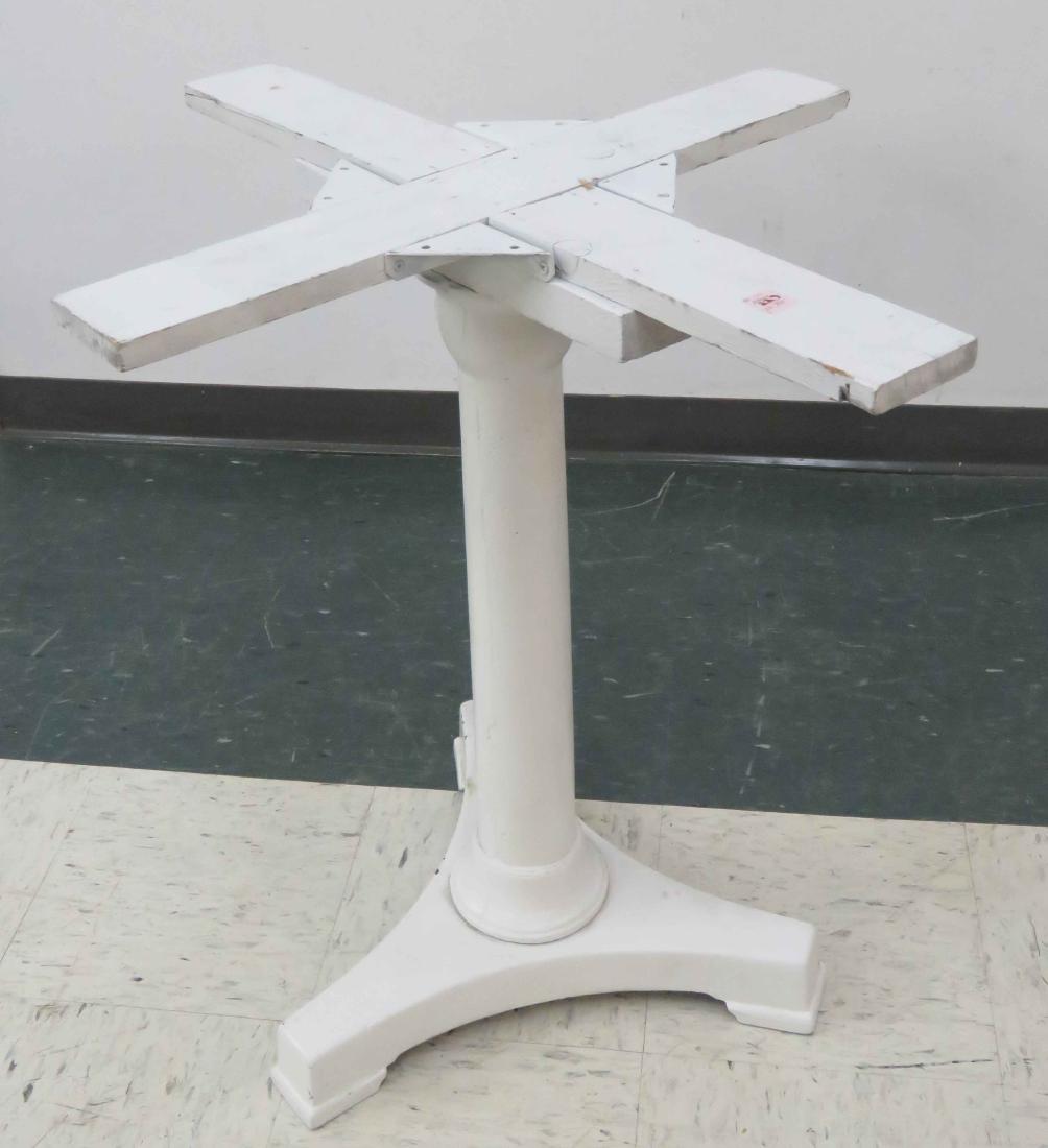 ANTIQUE PAINTED IRON WHITE TABLE PEDESTAL BASE (NO TOP) (1 of 1)