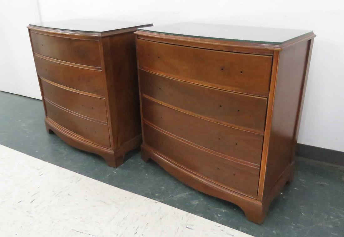 PAIR REGENCY STYLE MAHOGANY BOW FRONT CHESTS. HEIGHT (1 of 1)