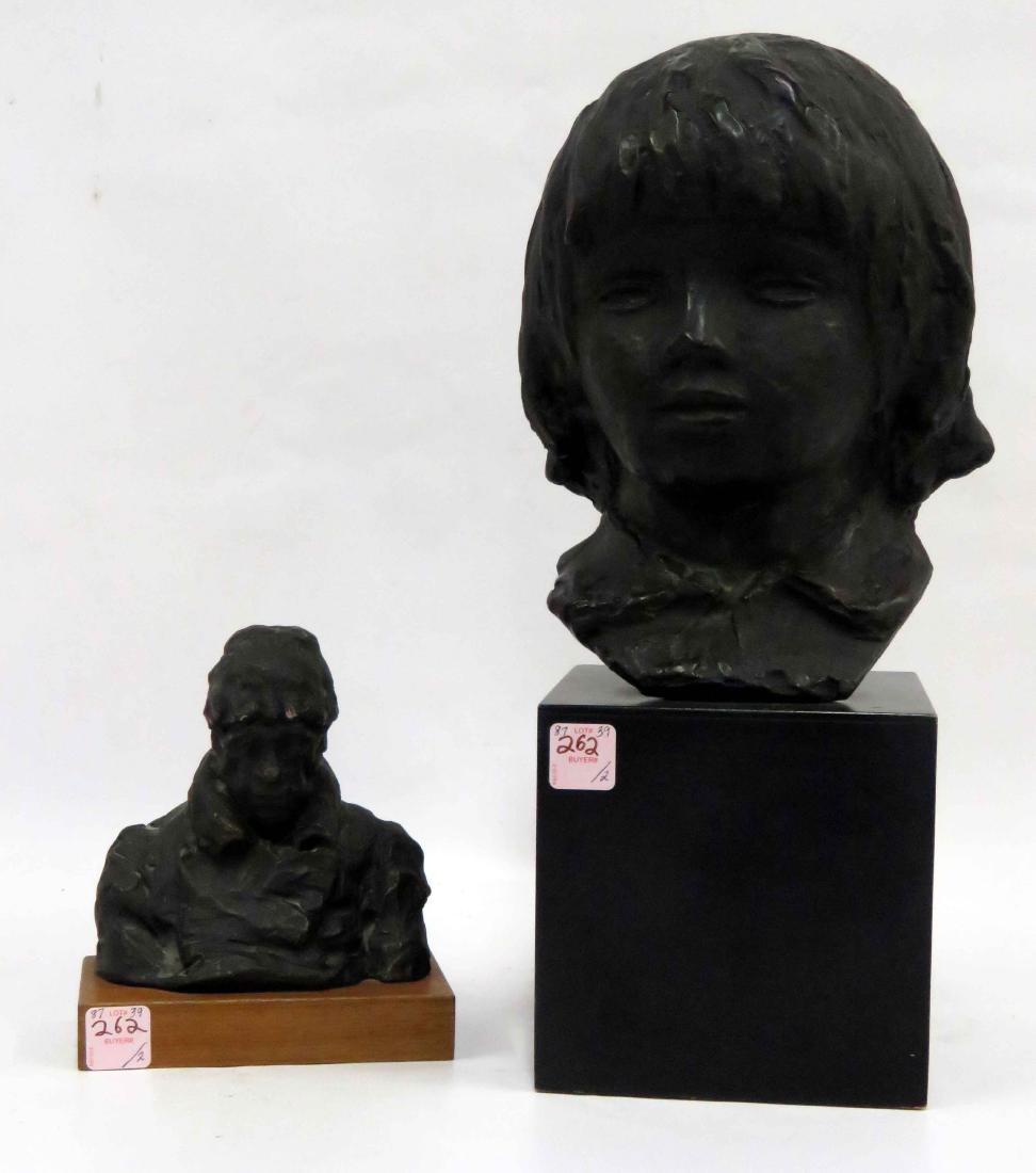 LOT (2) INCLUDING AFTER RENOIR, PATINATED PLASTER HEAD (1 of 4)
