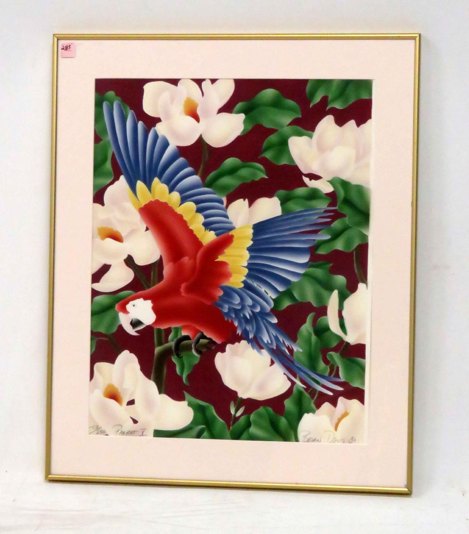 BRIAN DAVIS (AMERICAN 1946-), SERIGRAPH, "PARROT V", (1 of 1)