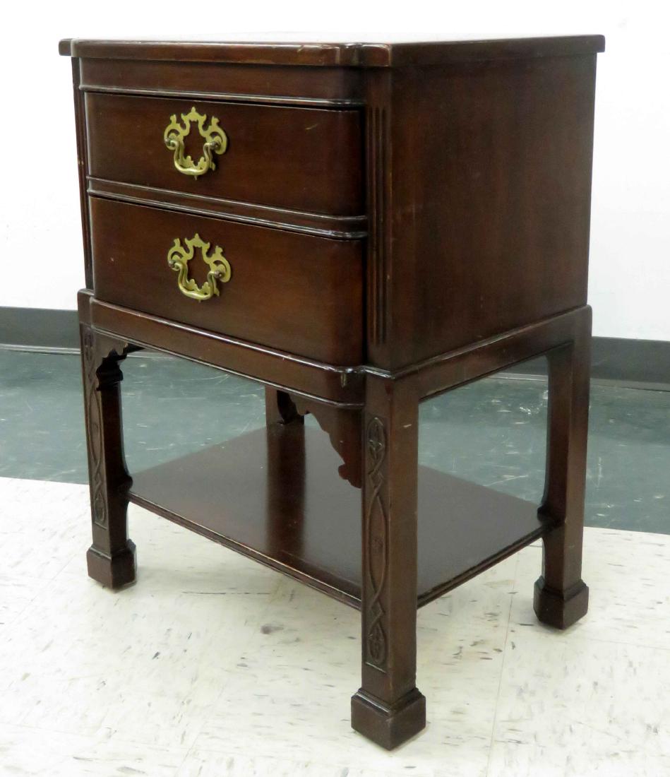 CHIPPENDALE STYLE CARVED MAHOGANY STAND, SIGNED (1 of 1)