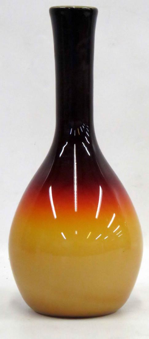 MOUTH BLOWN CASED AMBERINA VASE, SIGNED. HEIGHT 10 3/4" (1 of 1)