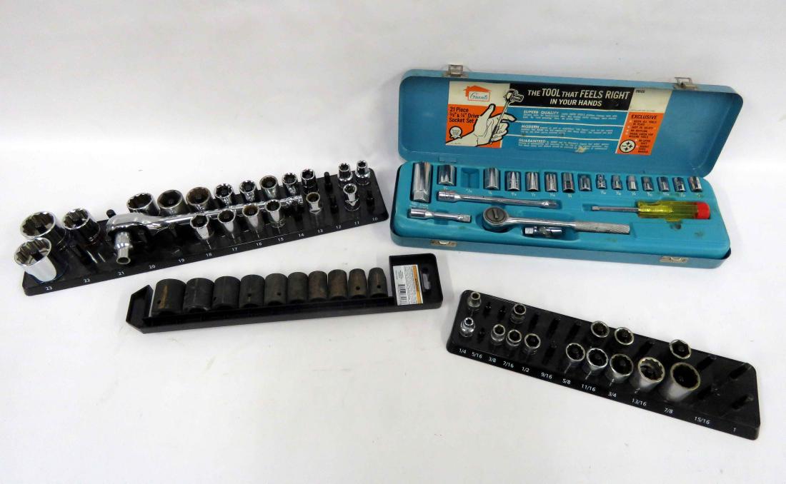 LOT ASSORTED SAE/METRIC SOCKET SETS (1 of 3)